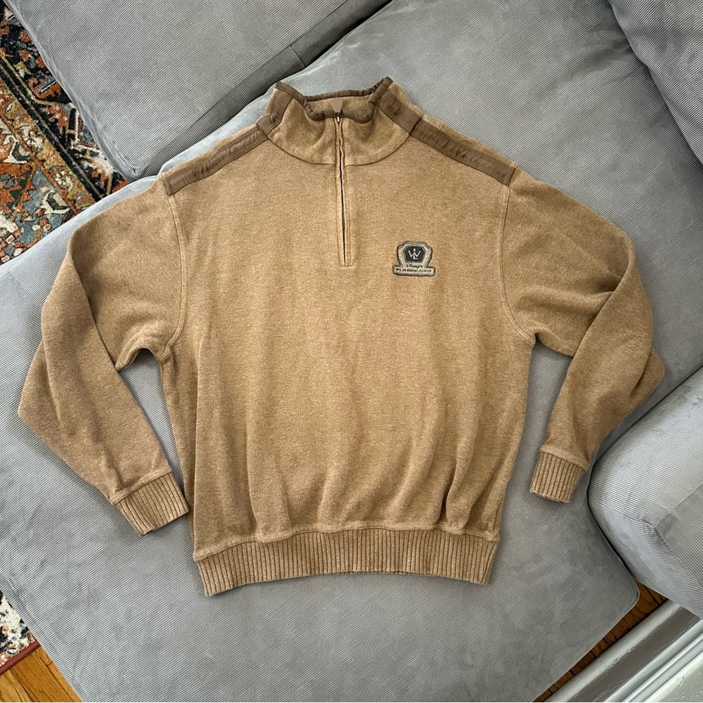 Walt Disney World Disney’s Wilderness Lodge 1/4 Zip Brown Pullover Size Medium